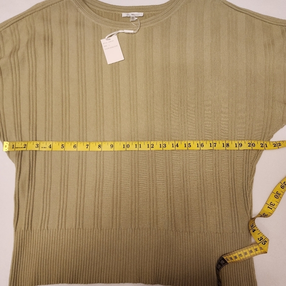 Vila Milano Olive Dilman Sleeve Sweater NWT - Picture 7 of 11
